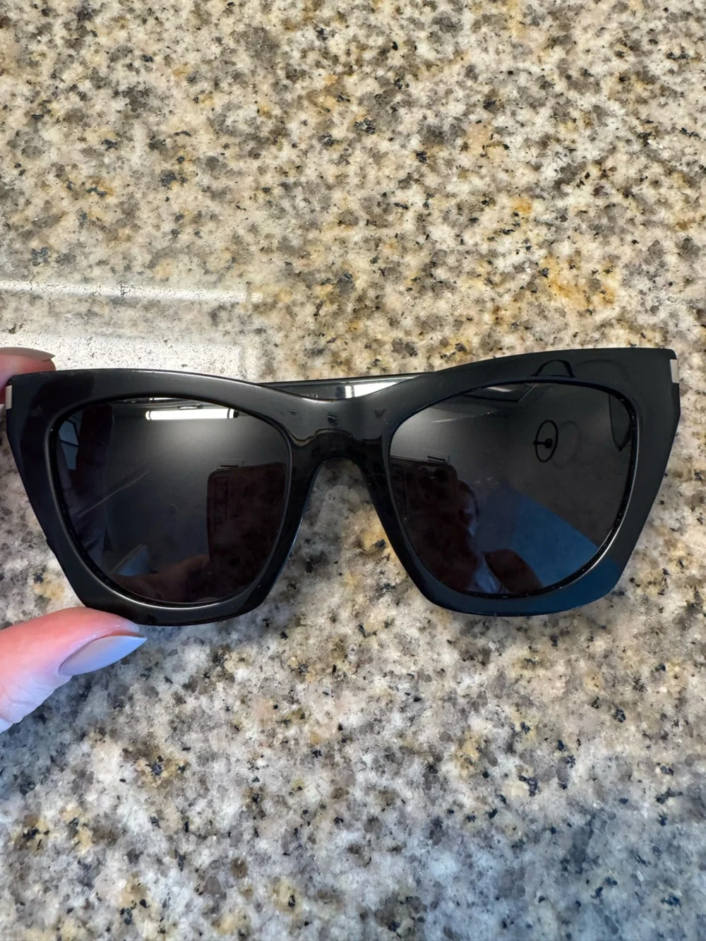 Saint Laurent SL 214 Kate Cat Eye Sunglasses Black Oversized Italy YSL